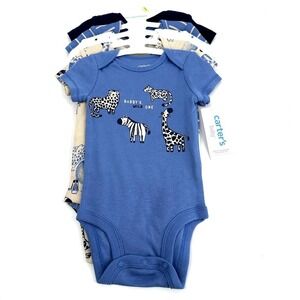 CARTER'S Set of 5 Animal Onesie Bodysuits 3 Months NEW